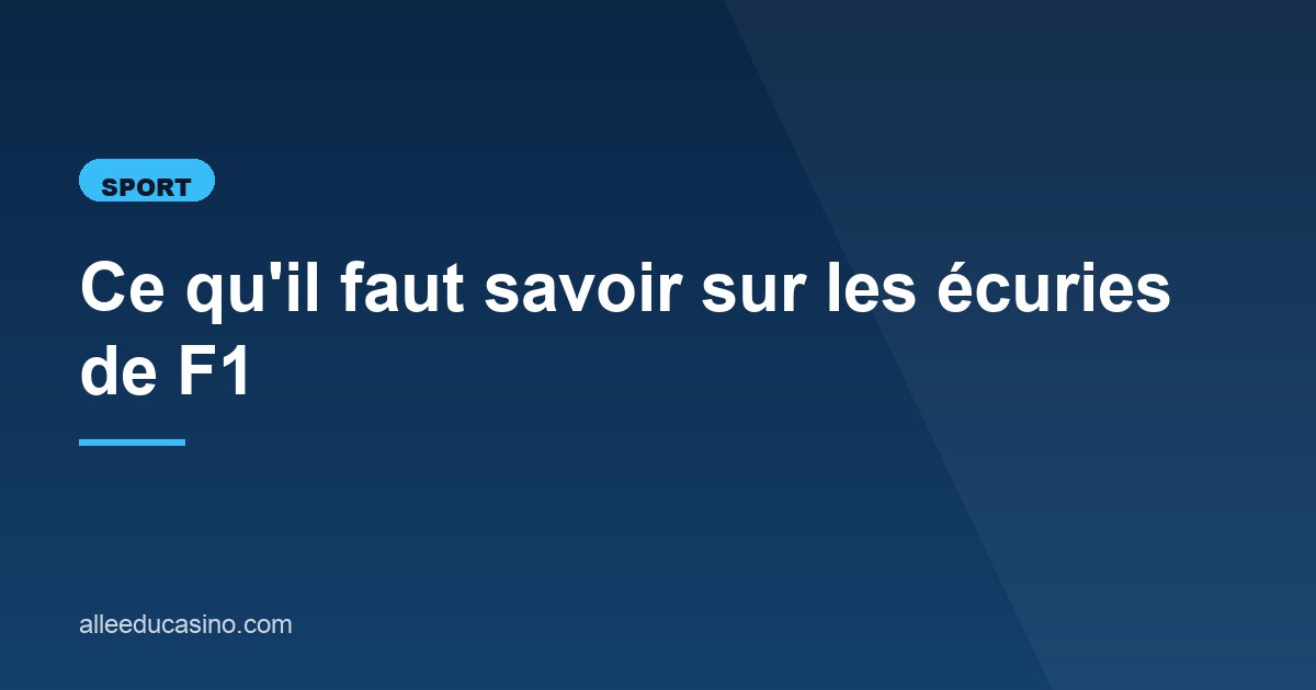 Illustration de l'article consacré aux écuries de F1